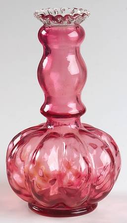 Diamond Optic Ruby (Overlay) 6" Flower Vase