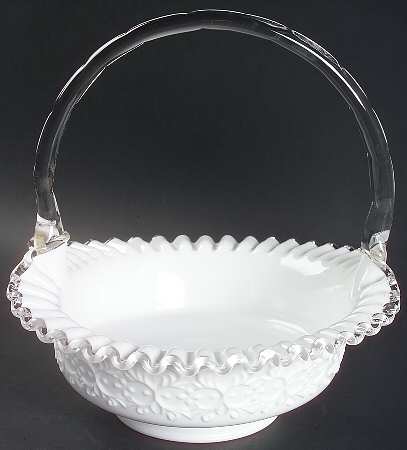 Silver Crest Spanish Lace #3537 Spanish Lace 9" Basket by Fenton