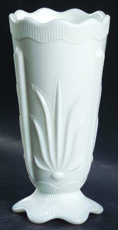 Cactus Milk Glass 7" Footed Vase