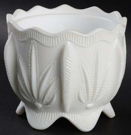 Cactus Milk Glass Open Sugar