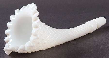 Diamond Lace Milk Glass (4 Piece) Epergnette, Large Vase Only