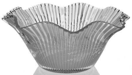 Silvertone Etch (Clear) 11" Round Crimped Bowl by Fenton