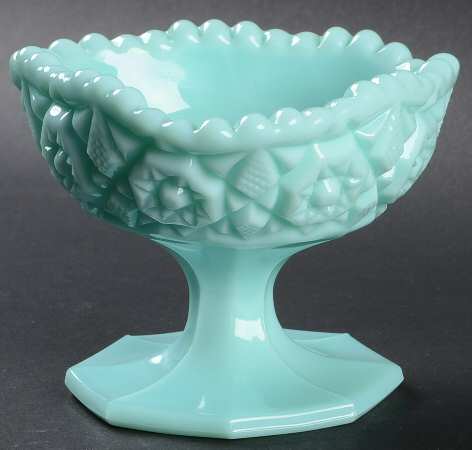 Winburn Aqua (Turquoise) Footed Open Jam/Jelly