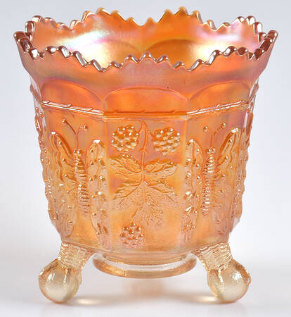 Butterfly and Berry Golden (Marigold) Footed Open Sugar