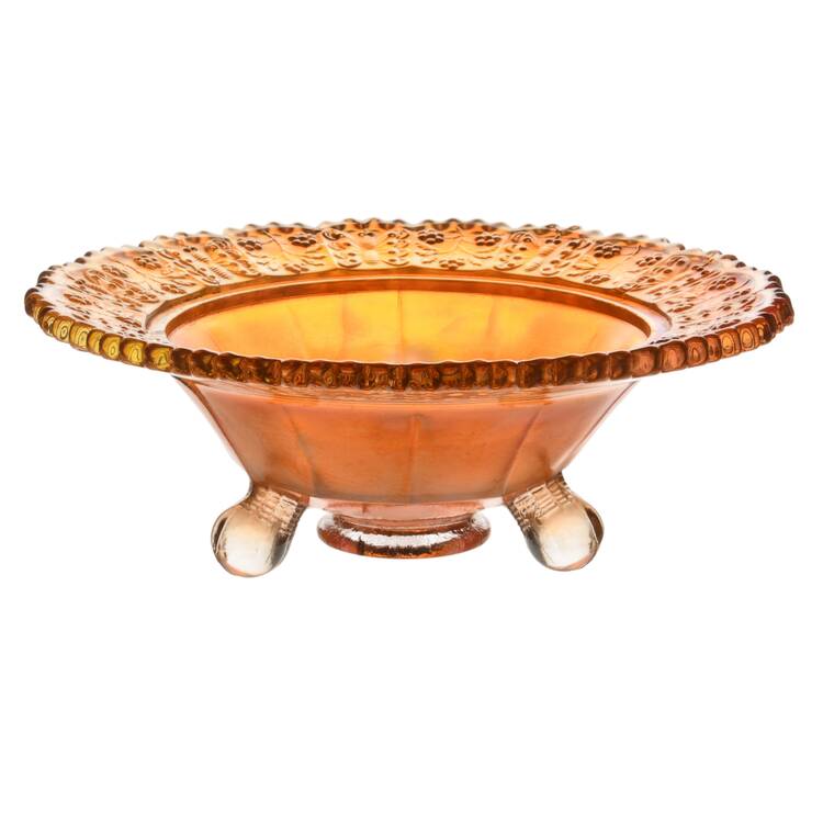 Butterfly and Berry Golden (Marigold) Round Butter Dish No Lid