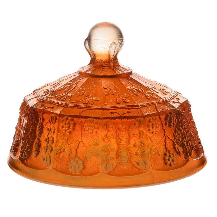 Butterfly and Berry Golden (Marigold) Lid for Round Butter
