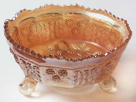 Butterfly and Berry Golden (Marigold) 5" 3-Toed Footed Bowl