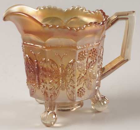Butterfly and Berry Golden (Marigold) Footed Creamer