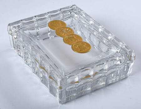 Coin Glass Gold Decoration (Stem 1372) Cigarette Box & Lid