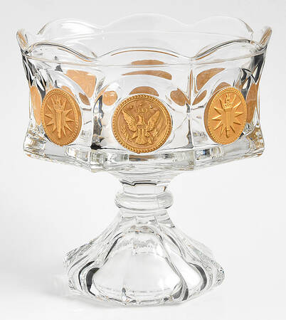 Coin Glass Gold Decoration (Stem 1372) Wedding Bowl, No Lid