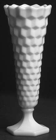 American Clear (Stem 2056) 8" Milk Glass Flared Bud Vase