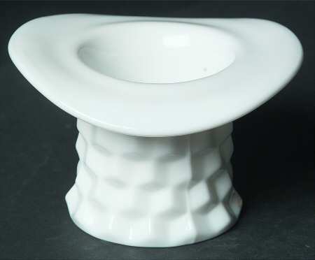 American Clear (Stem 2056) 3" Milk Glass Topper (Top Hat)