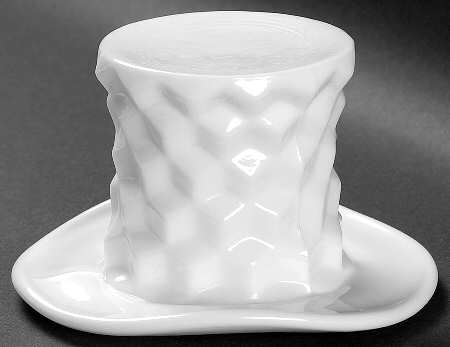 American Clear (Stem 2056) 3" Milk Glass Topper (Top Hat)