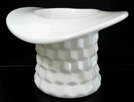 American Clear (Stem 2056) 4" Milk Glass Topper (Top Hat)