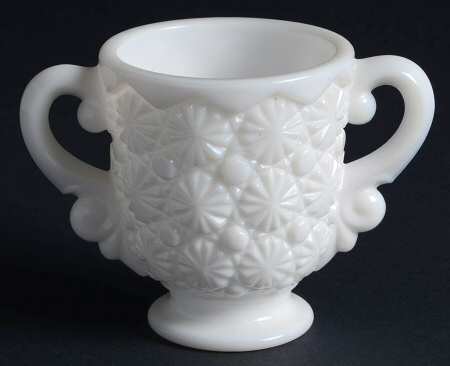 Daisy and Button Milk Glass Open Sugar