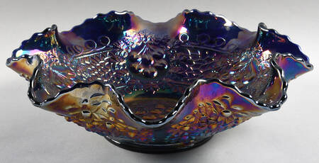 Cherry Chain Blue (Carnival) 10" Round Crimped Bowl