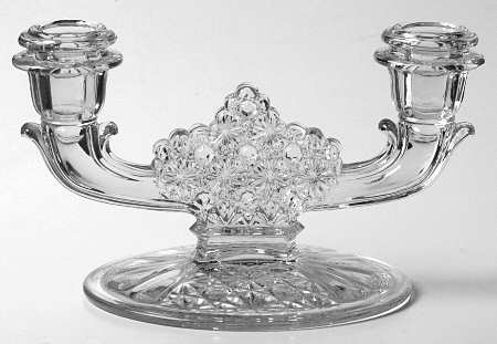 Daisy and Button Clear Double Light Candlestick