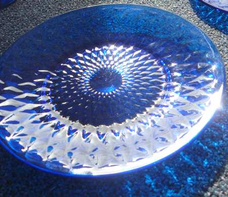 Diamond Optic Cobalt Blue Luncheon Plate