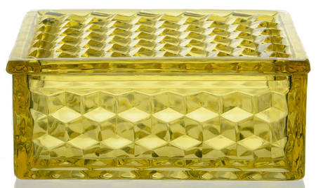 American Clear (Stem 2056) Yellow Handkerchief Box with Lid