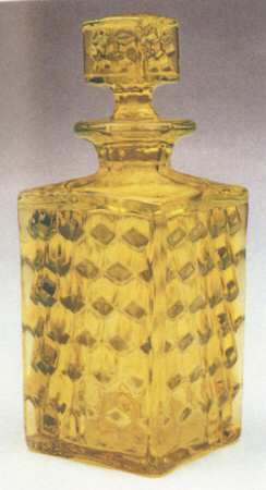 American Clear (Stem 2056) Yellow Square Perfume Bottle & Stopper