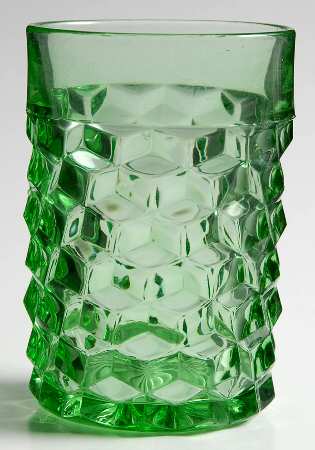 American Clear (Stem 2056) 8 Oz Green Flat Tumbler