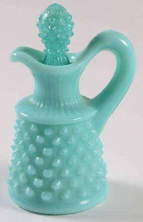 Hobnail Turquoise Oil Cruet & Stopper