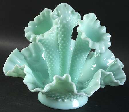 Hobnail Turquoise (4 Piece) Small Epergnette Set