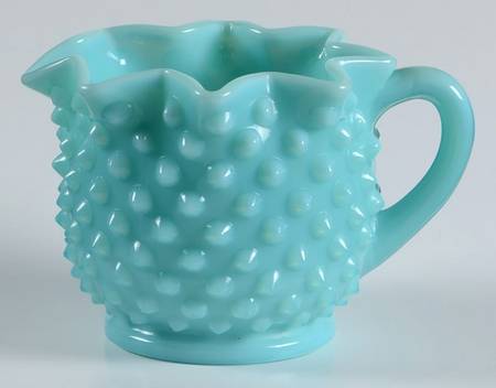 Hobnail Turquoise Star Shape Creamer, Full Star