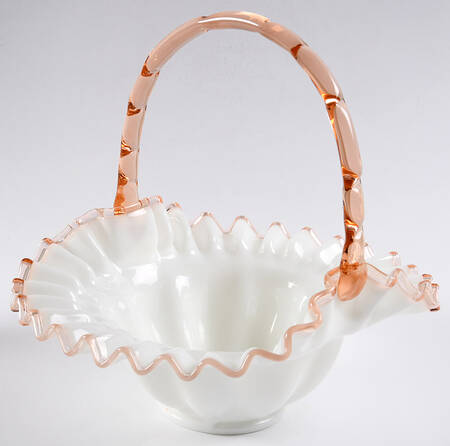 Rose Crest #192 Melon 10" Basket by Fenton