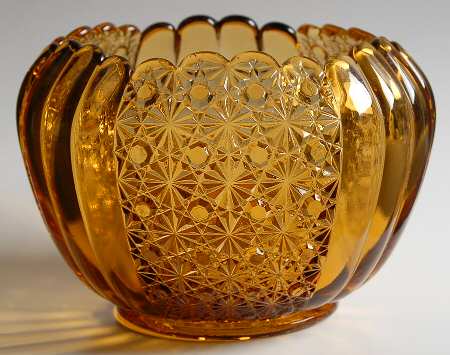 Daisy and Button Amber 5" Rose Bowl