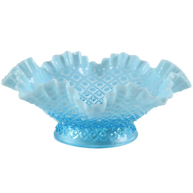 Diamond Lace Blue (Opalescent) (4 Piece) Epergnette, Small Bowl Only