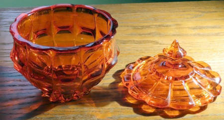 Valencia Orange (Amberina) Candy Box & Lid