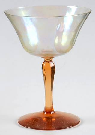 5093 Amber (Iridescent) Champagne/Tall Sherbet