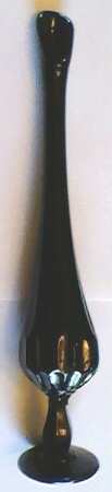 Thumbprint Black 11"-14" Medium Footed Swung Bud Vase
