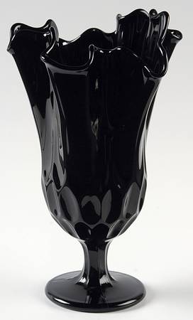Thumbprint Black 9" Handkerchief Vase
