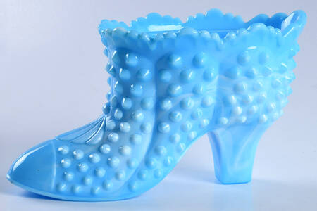 Hobnail Blue (Marble) Candy Box No Lid