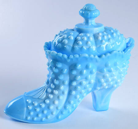Hobnail Blue (Marble) Candy Box & Lid