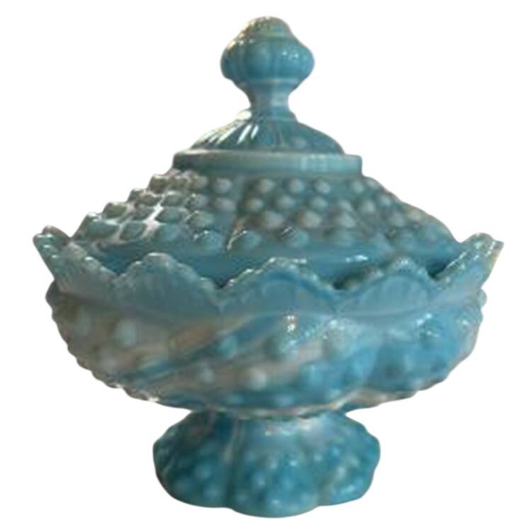 Hobnail Blue (Marble) 6" Candle Bowl