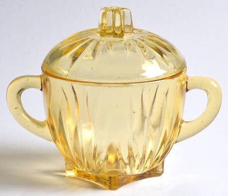 Star Amber Sugar Bowl & Lid