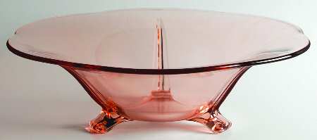 2394 Pink 12" 3-Toed Footed Bowl