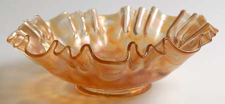 Coin Dot Marigold 8" Ruffled Bowl