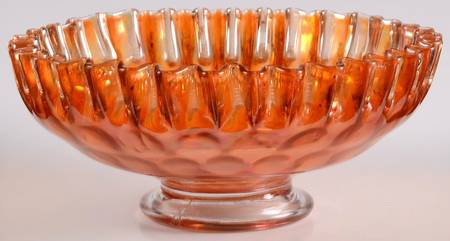 Coin Dot Marigold Footed Crimped Bowl