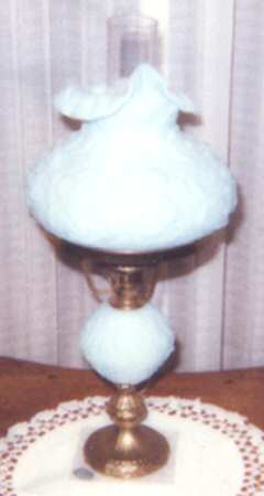 Poppy Blue (Satin) Student Lamp & Globe