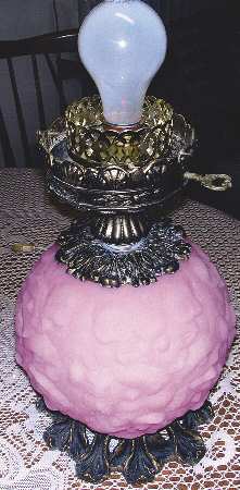 Poppy Lavender (Satin) Gone with the Wind Lamp No Globe Or Chimney