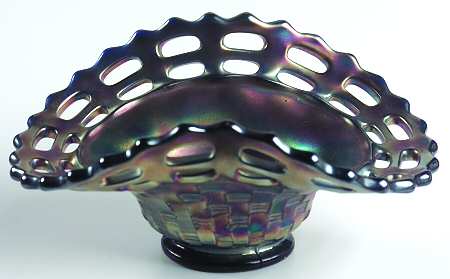 Basketweave with Open Edge Cobalt (Carnival) 6" Oval Bon Bon