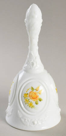 Yellow Roses on Silver Crest Medallion Bell