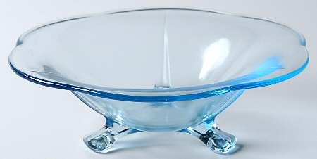 2394 Blue 6" 3-Toed Footed Bowl