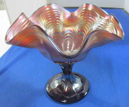 Peacock Tail Marigold (Carnival) Compote by Fenton