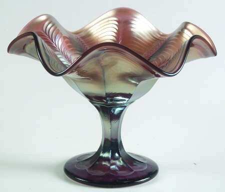 Peacock Tail Violet (Carnival) Round Compote (Height X Width)