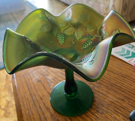 Vintage Green (Carnival) 6" Height Open Compote